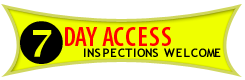 7 day access, inspections welcome